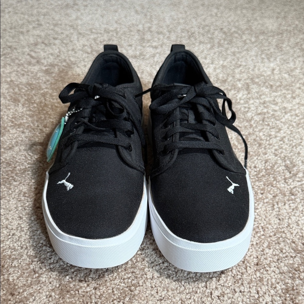 🔥Puma🔥Men's Black Canvas Sneakers with White Soles